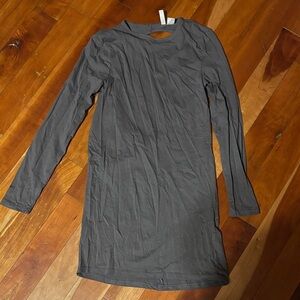 Divided Gray Backless Dress